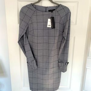 Light wool window pane dress